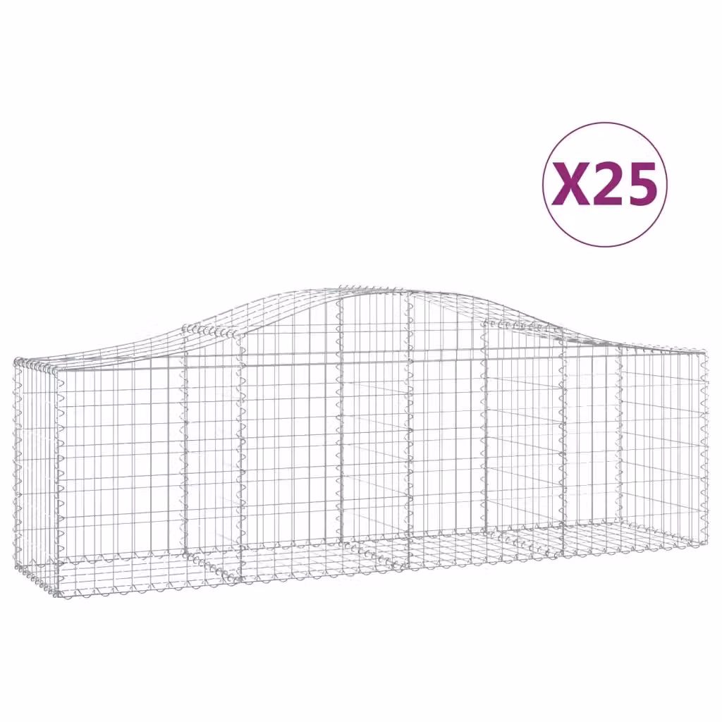 Set di 25 Cesti Gabbioni ad Arco Videx in Acciaio Zincato Grigio L: 200 cm, P: 50 cm, H: 60/80 cm – 2