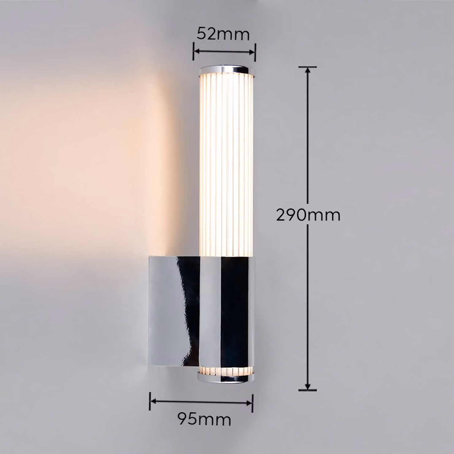 Trio Lighting Applique da parete Stefano, Cromo / Argento, Bagno, Plastica, Moderno, Applique