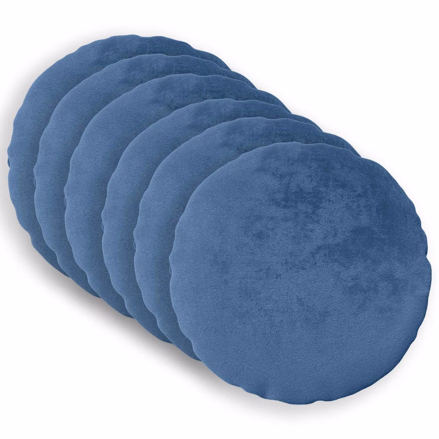 vidaXL Federa 6 pcs HEERLEN Azzurro Ø 30 cm Flanella
