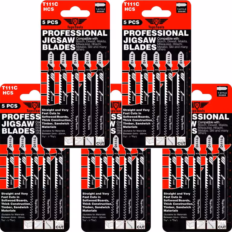 25 lame da taglio per legno JSTT111C_5, lunghezza 100 mm, modello T111C. Durata elevata