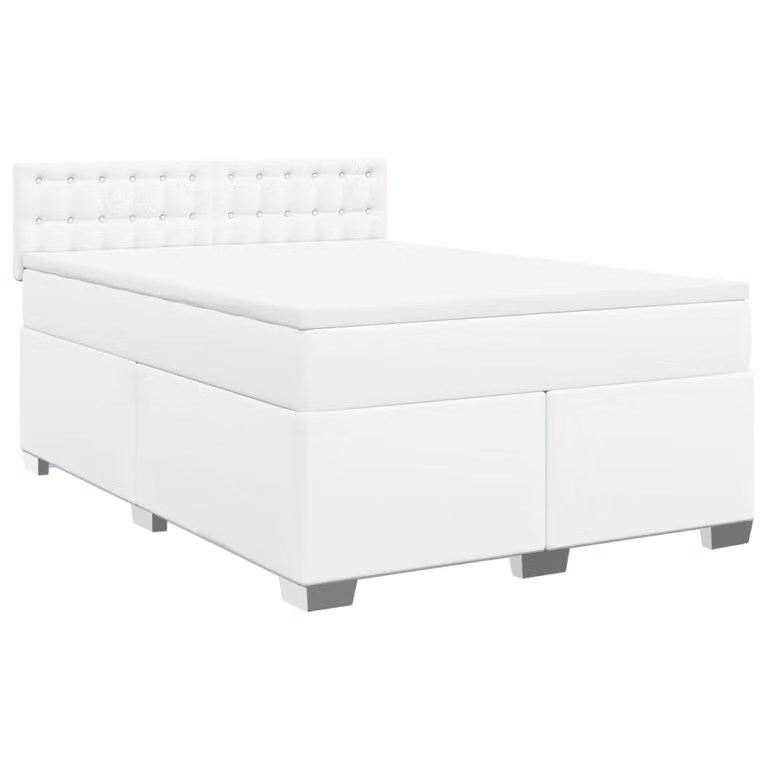 Giroletto a Molle con Materasso Bianco 160x200 cm in Pelle finta