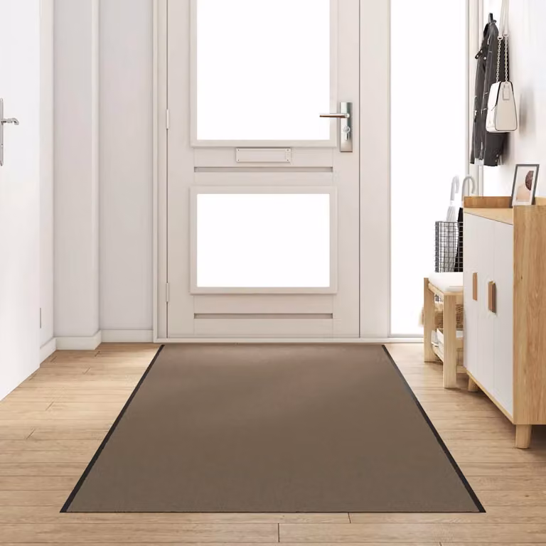 Tappetino moderno vidaXL rettangolare beige e nero in 100% poliammide L: 350 cm, P: 120 cm