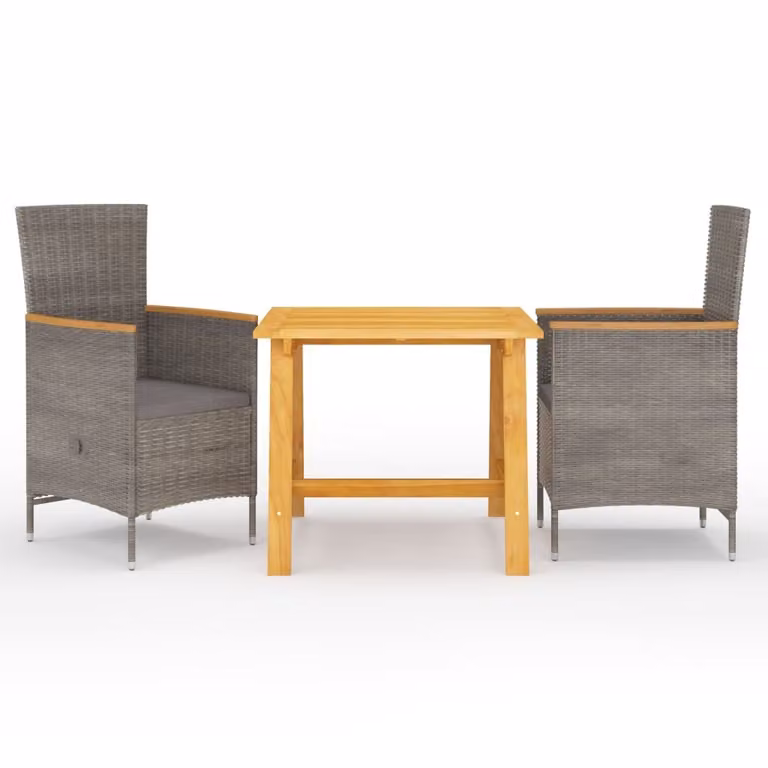 Maison Exclusive - Set da pranzo da giardino a 3 pezzi, grigio