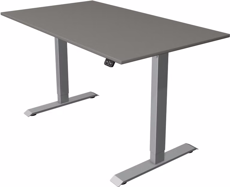 Tavolo seduta/in piedi Move 1 regolabile elettricamente in altezza fino a 123 cm LxP 140x80 cm grafite/argento
