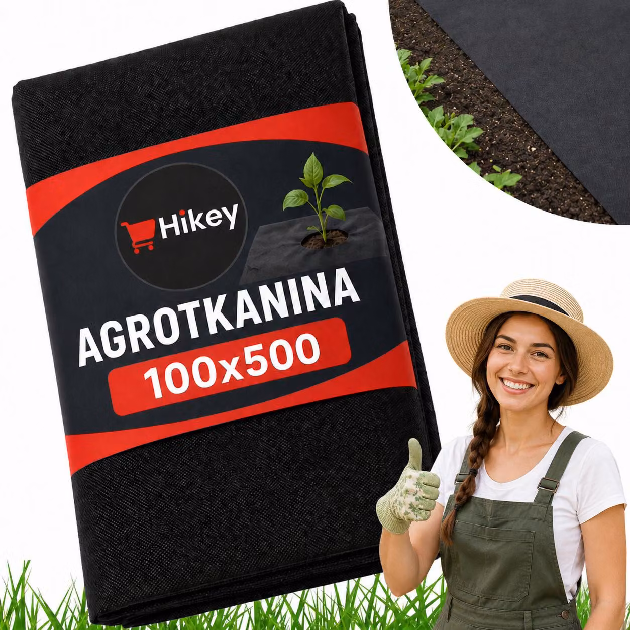 Telo Pacciamatura 1x5 m Set 5 Pezzi - Tessuto Antierba Permeabile 100x500 cm per Orto e Giardino, Anti Erbacce