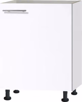 Mobile sottolavello Optifit Bengt932 LxPxA 60 x 58,4 x 87 cm bianco opaco smontato Battuta reversibile KFBE SPL606-8+