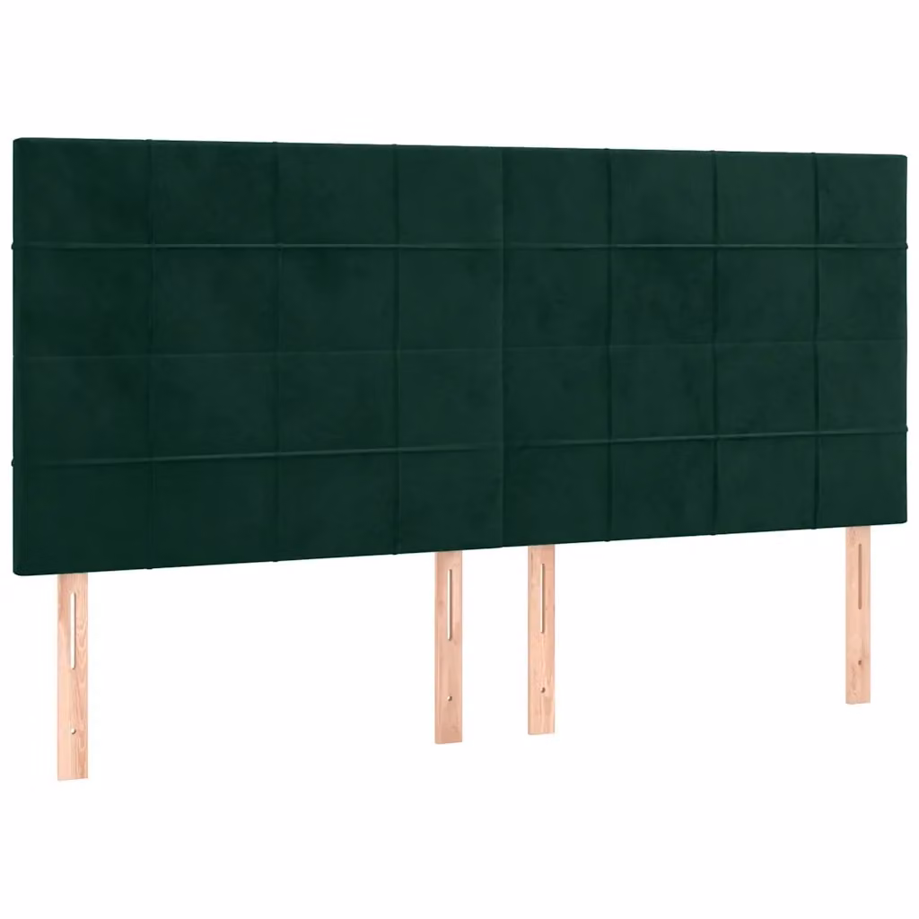 Testiera per letto vidaXL in velluto verde scuro con struttura in legno e MDF, L: 180 cm, P: 5 cm, H: 118-128 cm – 2