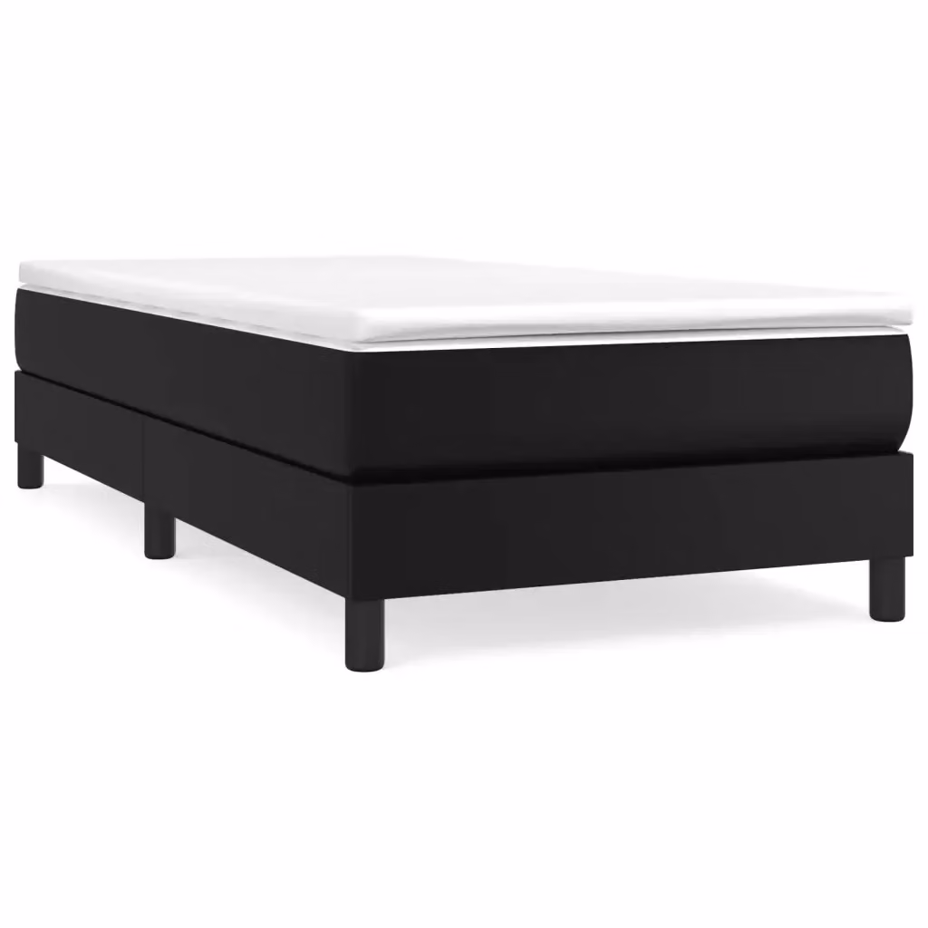 Letto a molle con materasso ibrido vidaXL in similpelle nera, L: 100 cm, P: 200 cm – 2