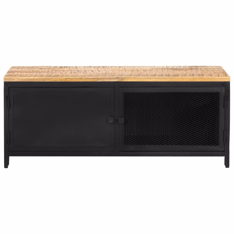 Tavolino da Salotto 90x50x37 cm Legno Massello di Mango Grezzo