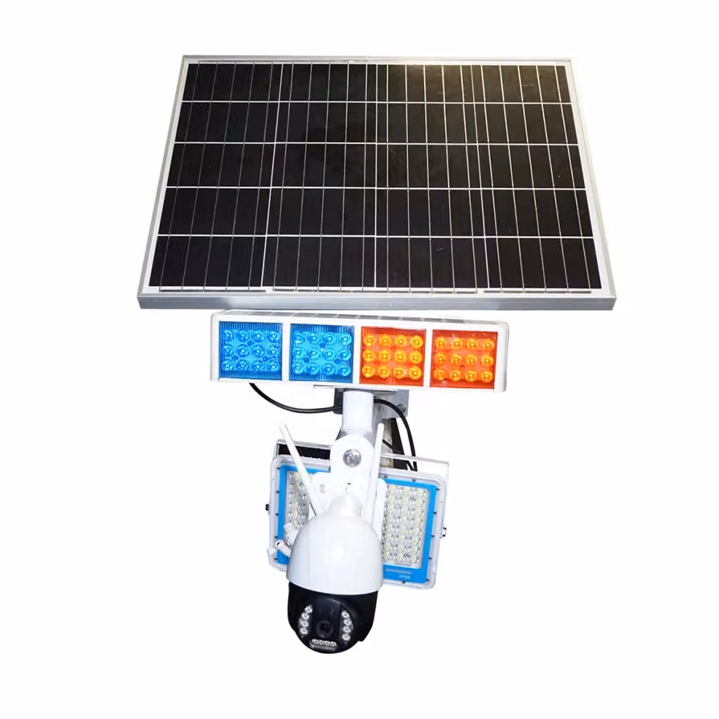 Lampada LED da 300 W Breckner Germany con Pannello Solare da 60 W, Batteria da 14000 mAh e Telecamera di Sorveglianza WIFI con Allarme, Colore Bianco – 2