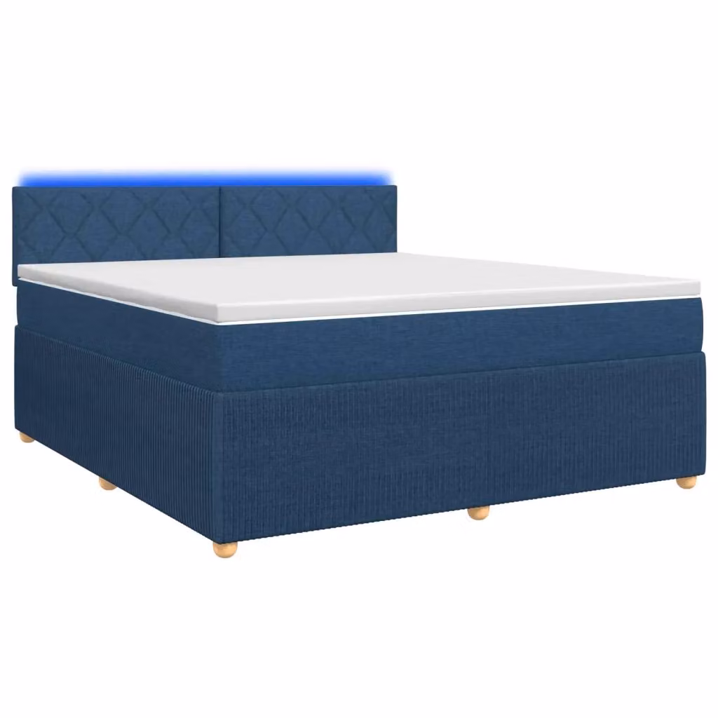 Letto box spring ibrido vidaXL con materasso a molle insacchettate e base contenitore, colore blu e bianco, L/P: 180 x 200 cm – 2