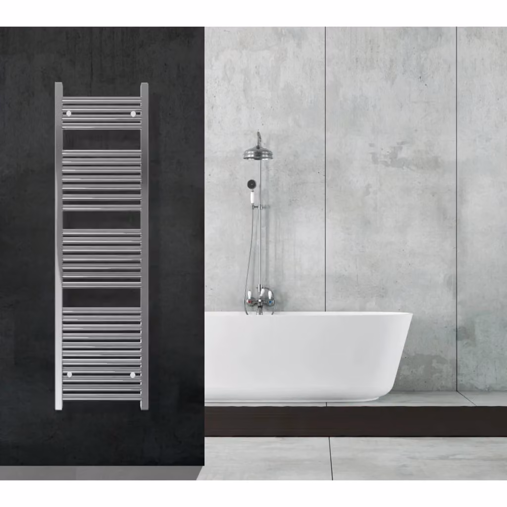 Scaldasalviette termoarredo idraulico Olimpo Docce in acciaio cromato argento H: 150 cm, L: 45 cm, interasse 40 cm – 2