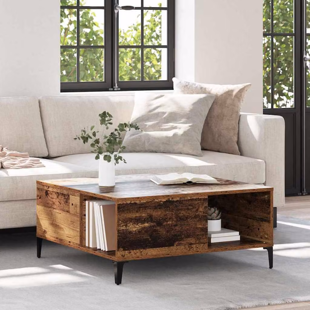 Maison Exclusive - Tavolino in legno antico 80 x 80 x 36,5 cm Materiale ligneo