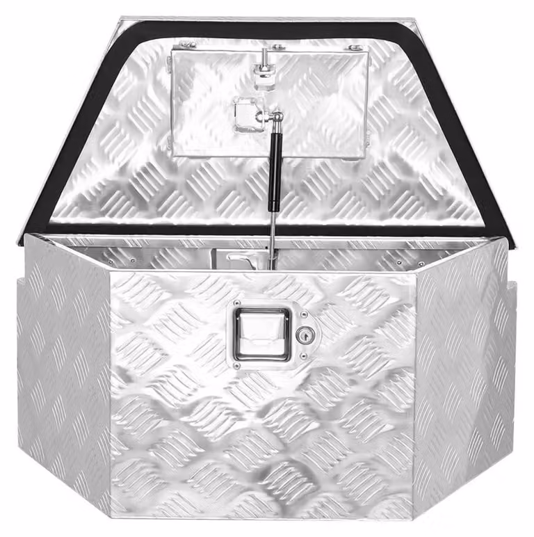 Cassetta portattrezzi per gancio di traino, in alluminio - Capacità di carico: 50 kg - Dimensioni: 660 x 330 x 305 mm
