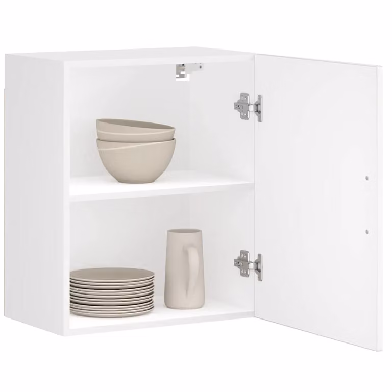 Pensile da cucina moderno vidaXL bianco in legno e MDF con ante a battente e ripiani interni L: 60 cm, H: 50 cm, P: 31 cm