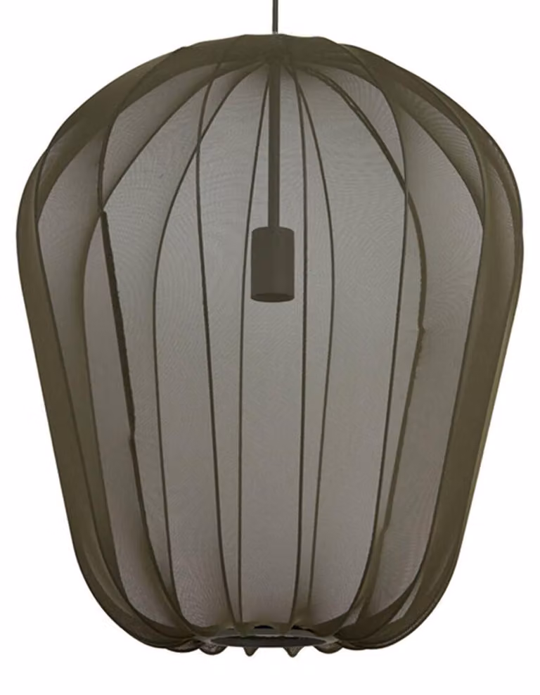 Lampada a sospensione - verde - PLUMERIA - tessile - Ø 50cm - E27 - 2963881 - Light & Living