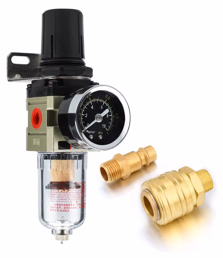 Separatore d'acqua e regolatore di pressione per compressore d'aria, con filtro da 1/4 di pollice