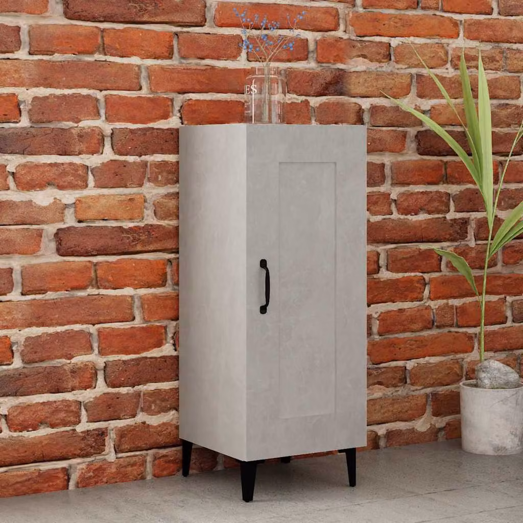 Credenza vidaXL in stile industriale Grigio Cemento in legno e metallo, L/P/H: 34,5 x 34 x 90 cm