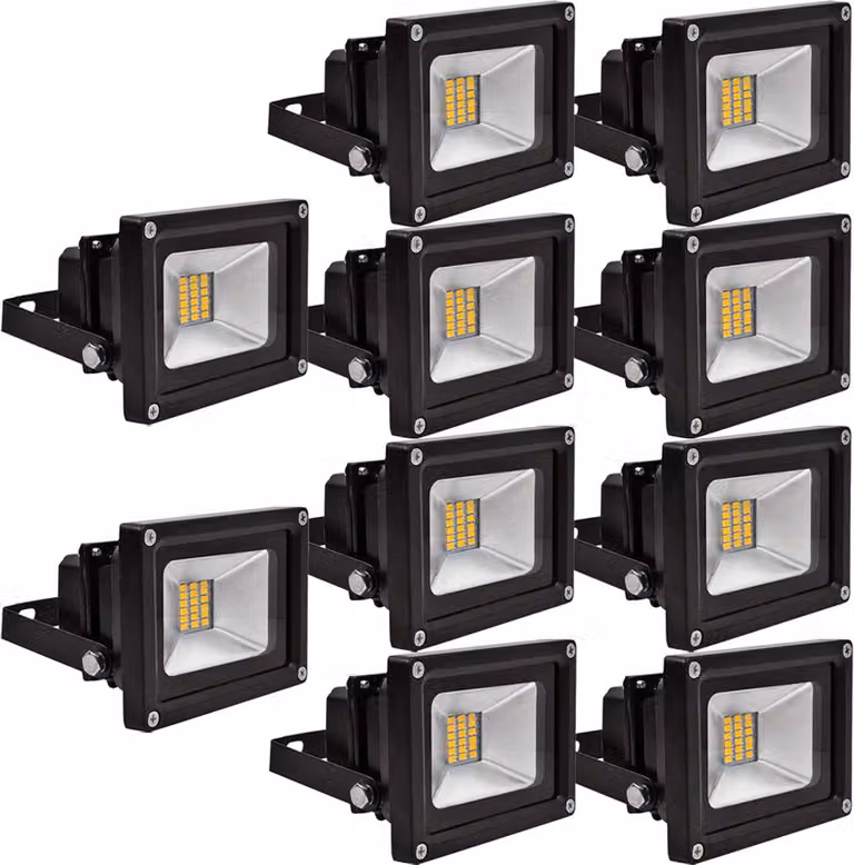 Greenmigo 10 pezzi, faretti LED SMD da 20 W, proiettori IP65, lampade per illuminazione da cantiere, faretti, faretti da parete, faretti da esterno, lampade 85-265 V CA