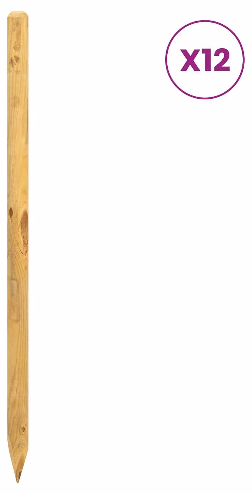 Pali di recinzione, 12 pezzi, colore marrone, altezza 150 cm, legno di pino massello