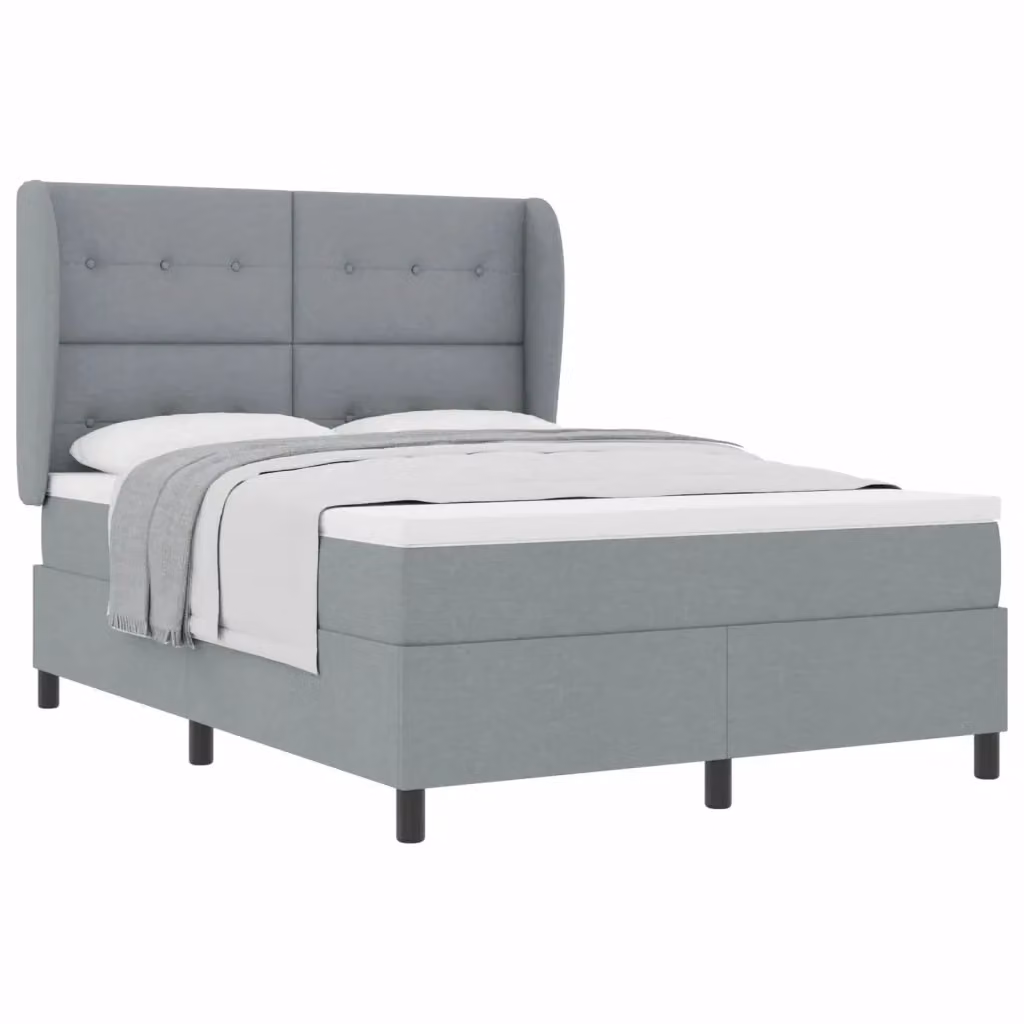 Letto a molle moderno vidaXL con testiera in tessuto grigio, L/P: 160 x 200 cm – 2