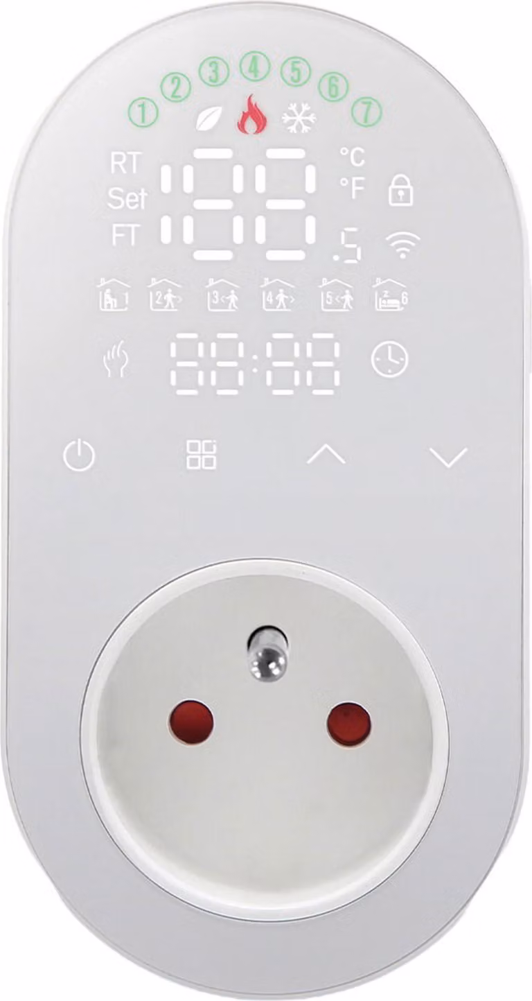 Spina intelligente + termostato MOES, Wi-Fi, bianco