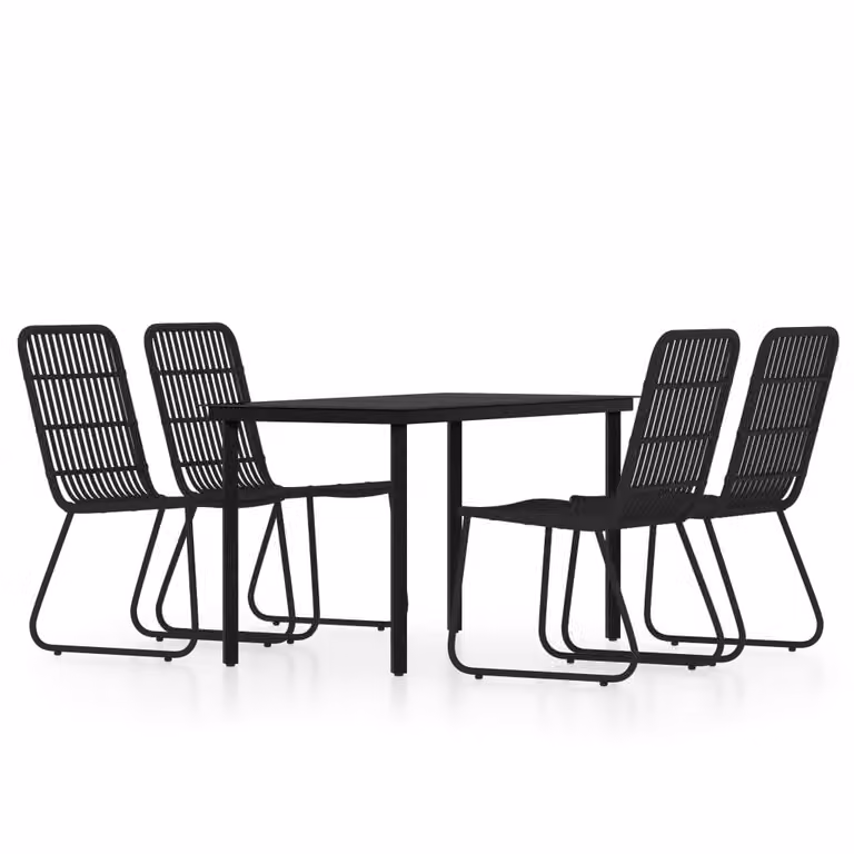 Set da Pranzo da Giardino 5 pz Nero