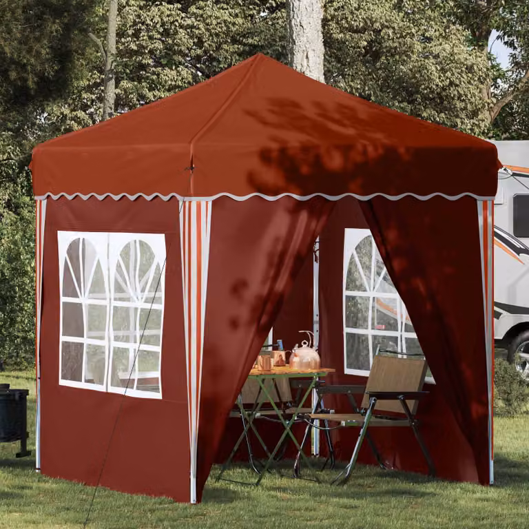 Tenda per feste pop-up vidaXL arancione e rossa L/P/H: 195 x 195 x 245 cm