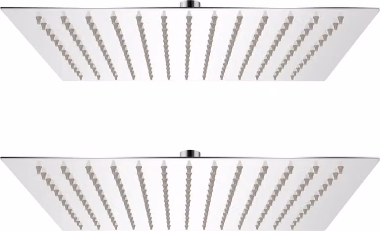 The Living Store Soffioni doccia a pioggia 2 pz. Acciaio inox 30 x 30 cm