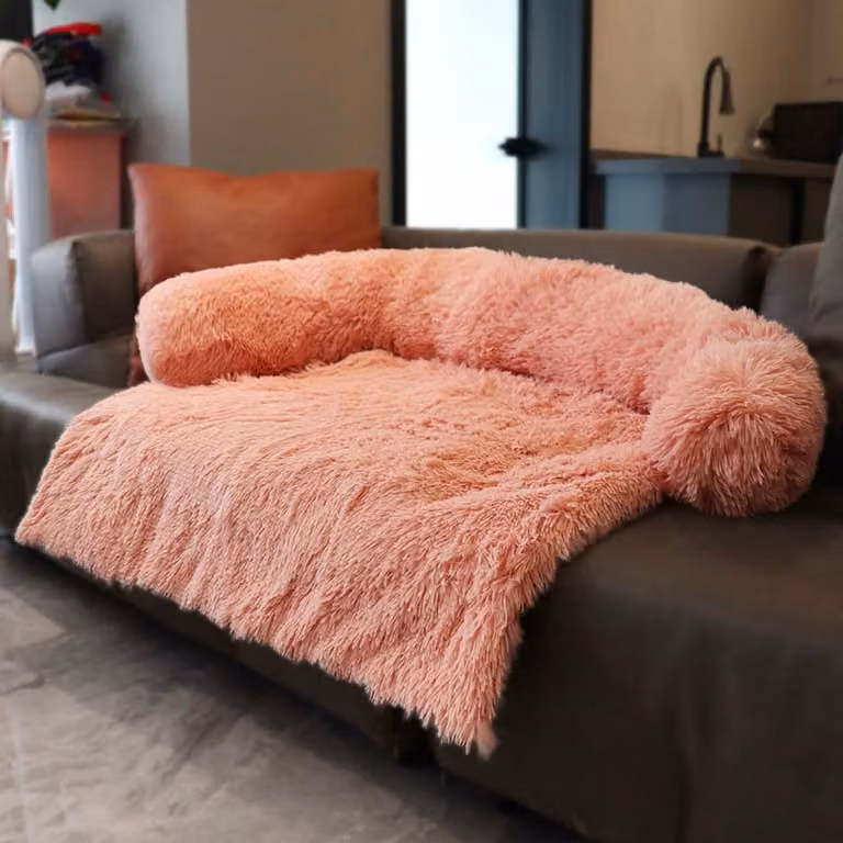 Cuccia confortevole per cani e gatti, in peluche, taglia XXL, 115x95x15 cm, colore rosa