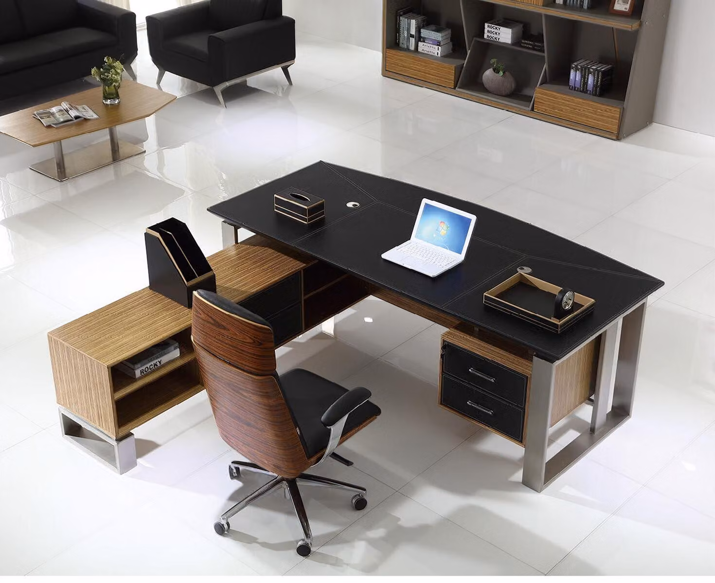Büro Kanzlei Praxis Firmen Möbel Designer Chef Schreibtisch Eckschreibtische