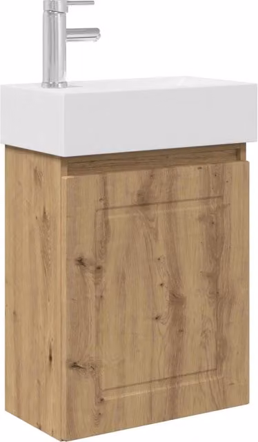 Mobile Bagno | Armadio da bagno con rubinetto Rovere Artigianale