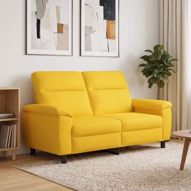 Divano moderno vidaXL in tessuto giallo con struttura in metallo L: 178 cm, P: 90 cm, H: 95 cm – 1