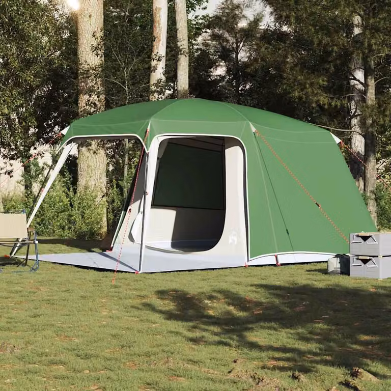 Tenda da Campeggio con Portico a Cupola vidaXL per 5 Persone, Impermeabile, Verde