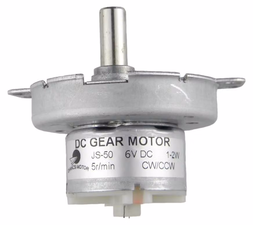 Motore a corrente continua con riduttore, 6V, 5 RPM, albero di uscita a forma di "D", con riduttore in plastica POM