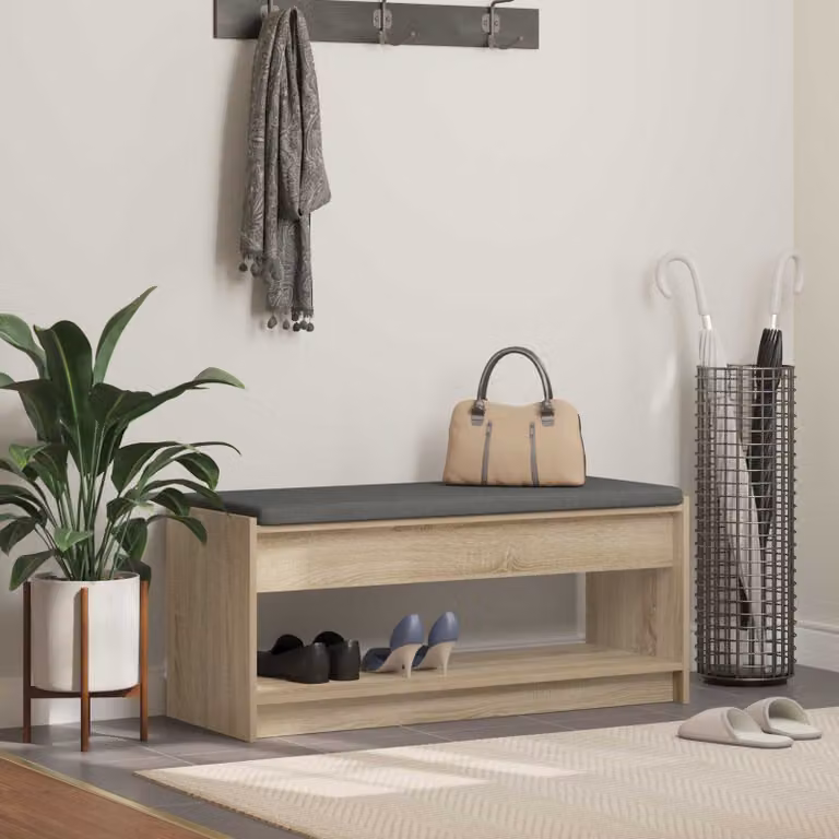 vidaXL Panca per ingresso con portascarpe moderno marrone L: 103 cm, P: 38 cm, H: 45 cm