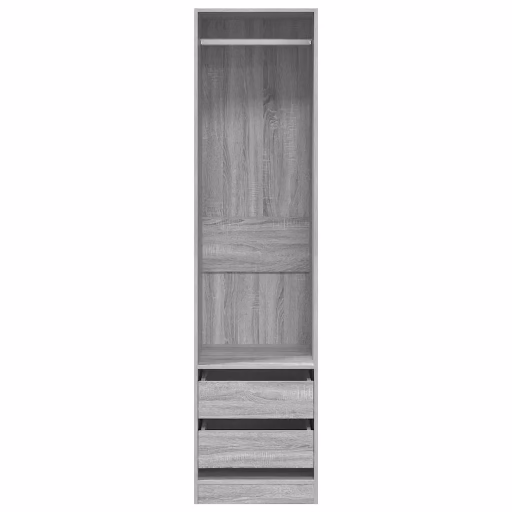 Mobile contenitore classico in legno composito grigio con cassetti e ripiani L/P/H: 50 x 50 x 200 cm – 2