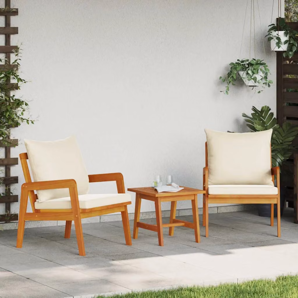 Set bistrot da giardino vidaXL in legno di acacia massello marrone, 3 pezzi