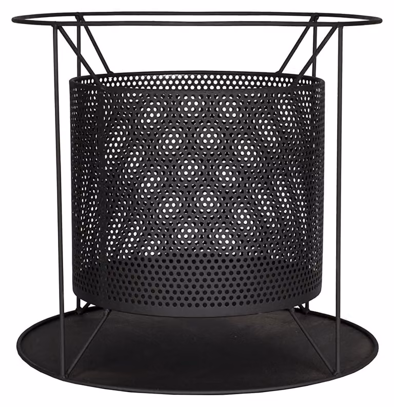 Braciere in acciaio nero - 44x44x40 cm - Rotondo - Per esterni