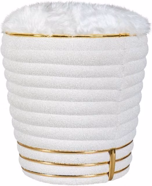 Pouf Doric 310 con trapuntatura e dettagli oro