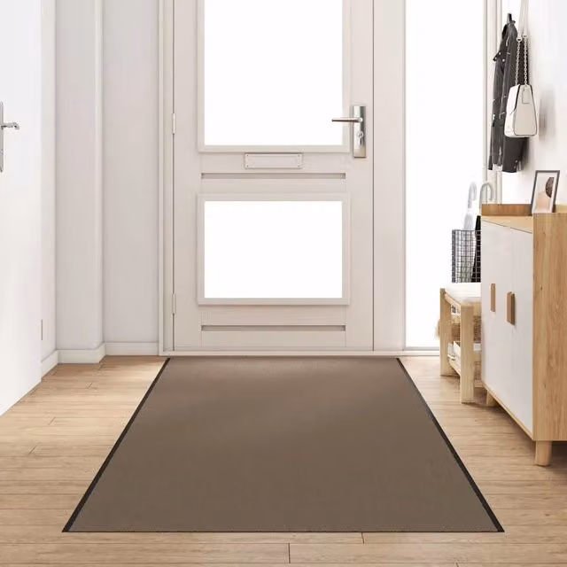 Tappetino moderno vidaXL rettangolare beige e nero in 100% poliammide L: 350 cm, P: 120 cm