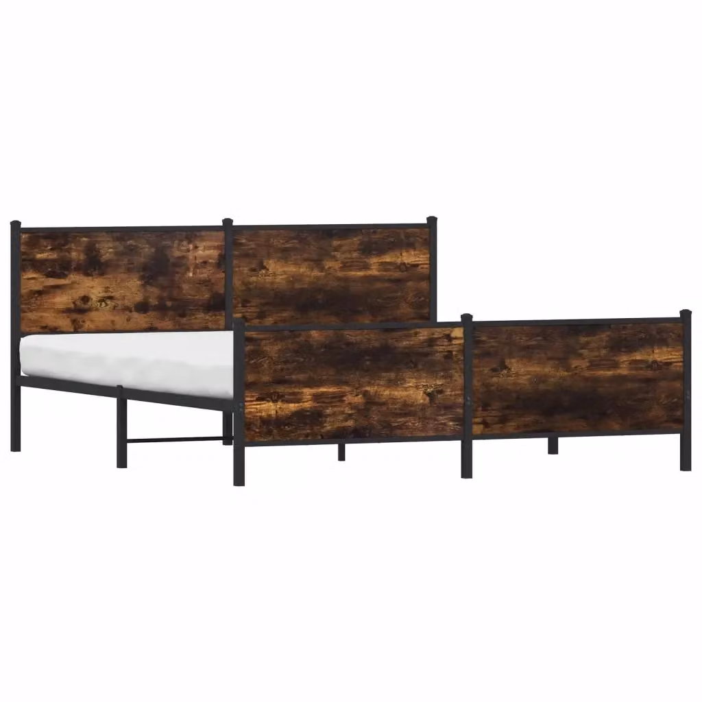 Giroletto in metallo e legno vidaXL colore rovere fumo L/P: 180 x 200 cm – 2