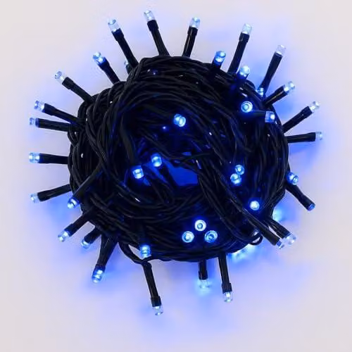 Catena luminosa a LED, 10 metri, 100 LED blu, grado di protezione IP65, espandibile