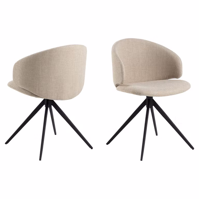Sedia da pranzo Ella girevole beige.