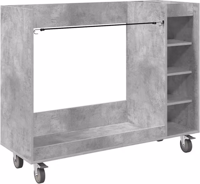 Armadio da golf moderno per interni con 4 ruote e ampio spazio di stoccaggio 120 x 45 x 98 cm in legno grigio cemento 02_0055073