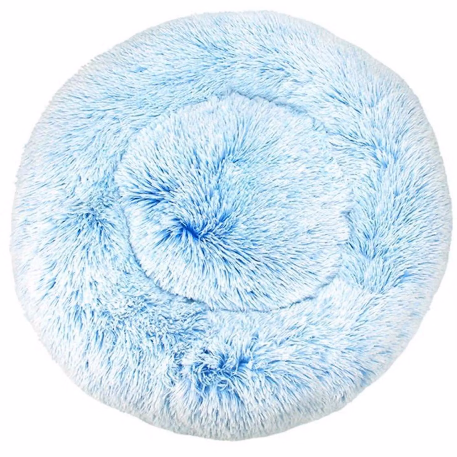 Cuccia rotonda in peluche a forma di ciambella, adatta a cani e gatti, diametro 90 cm, colore blu