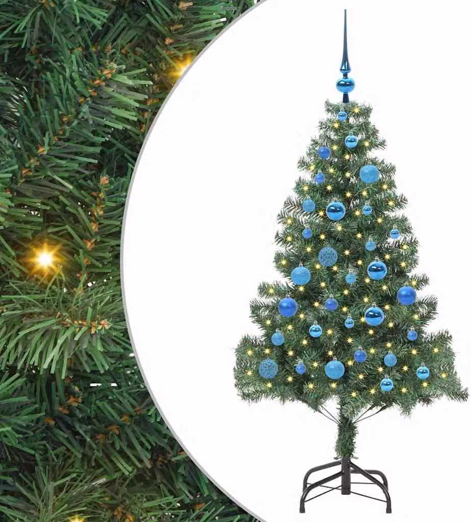 Albero di Natale con 150 LED con supporto Verde 150 cm PVC