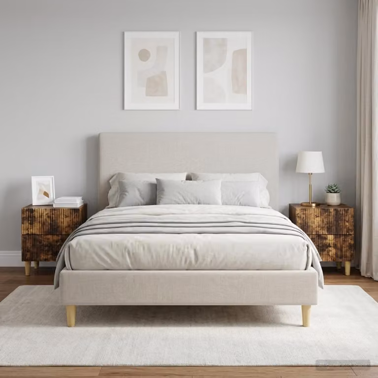 Set di 2 Armadi da Notte vidaXL in Rovere Fumo, L: 43 cm, P: 34,5 cm, H: 48 cm