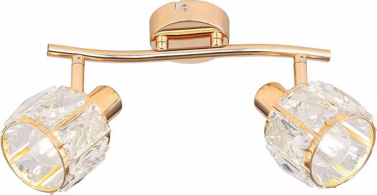 Lampada da soffitto / parete DUBAI - 2xE14, 40W, oro rosa / trasparente