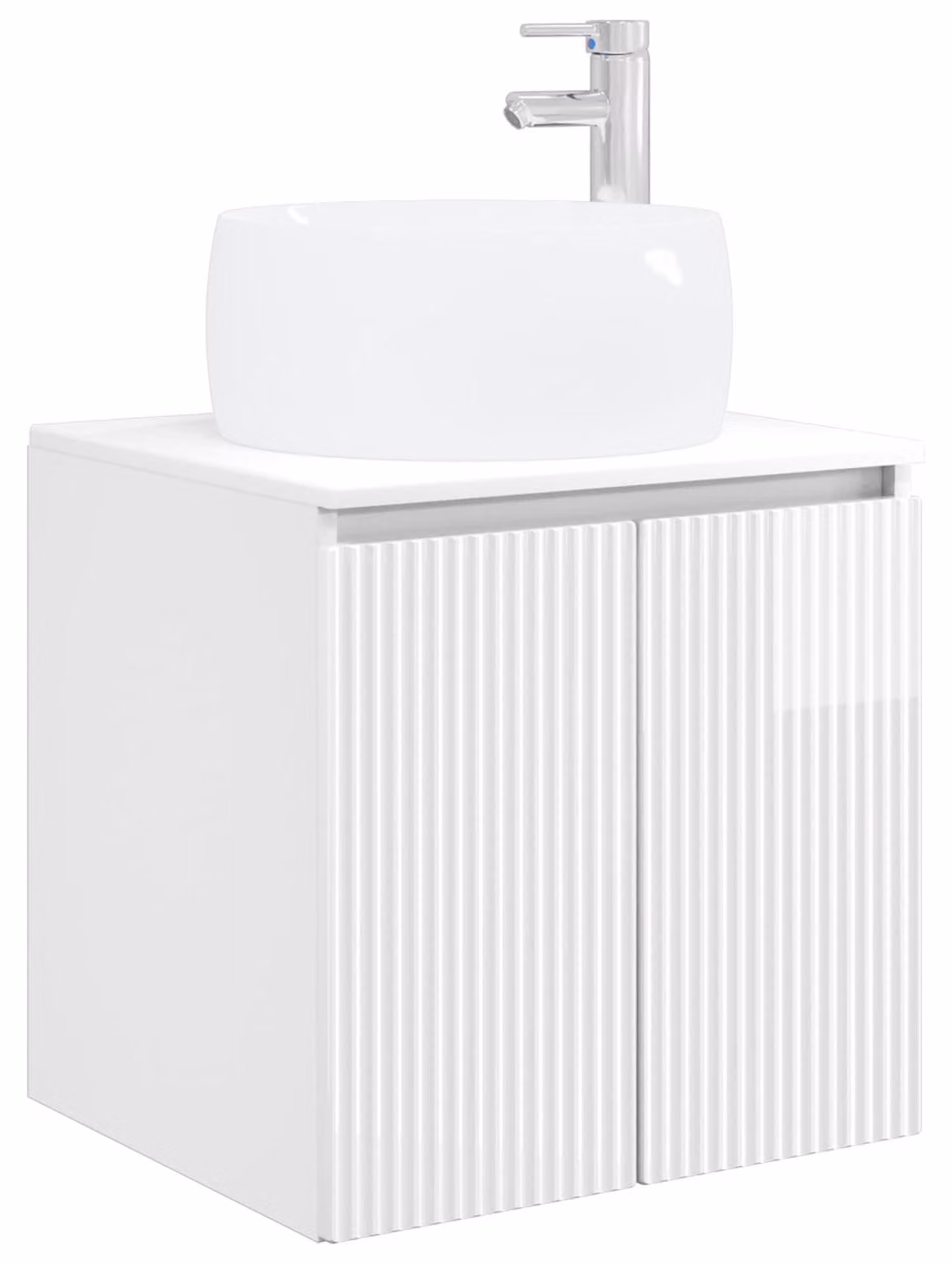 Mobile Lavabo da Parete Bianco Lucido 49,5 x 44,5 x 66 cm